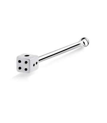 Little Dice Shaped Silver Bone Nose Stud NSKD-1027